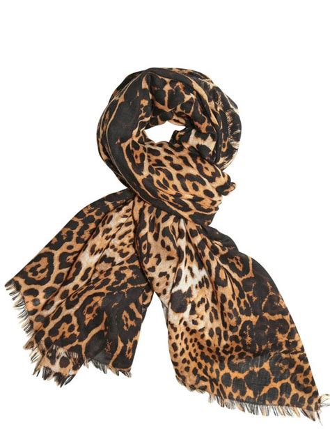 yves saint laurent leopard print scarf|ysl scarf women.